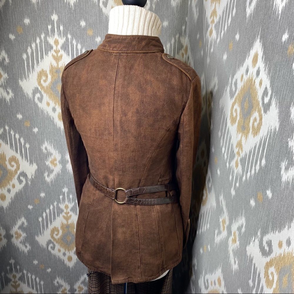 Ralph Lauren Collection Italian Linen Winslow Antique Brown Field Jacket - Picture 14 of 16